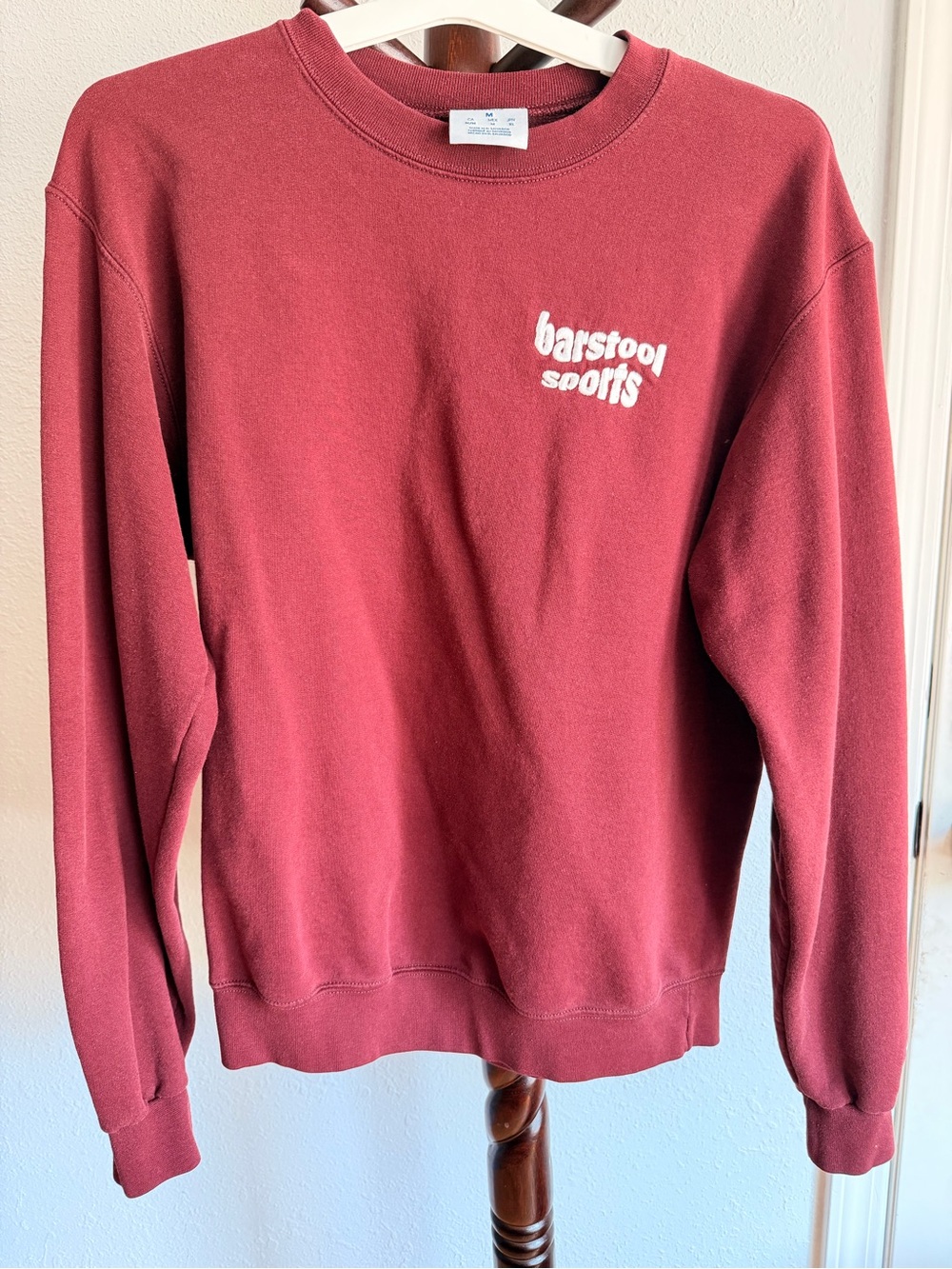 Champion Crewneck Sweatshirt in Burgundy with White Logo